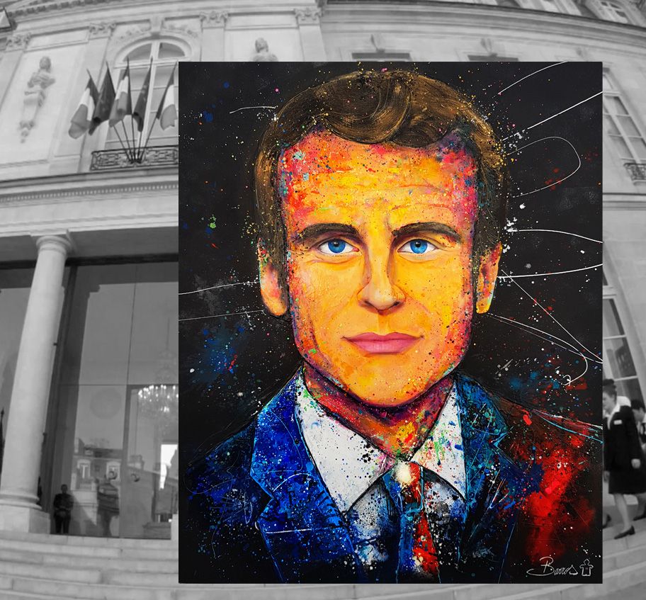 MelvynBarros's tweet photo. #commandepersonnalisée @EmmanuelMacron  #popart #ArtistOnTwitter #colors #Creative #painting #drawing #President #Macron  #melvynbarros https://t.co/1ITpZeCTEz