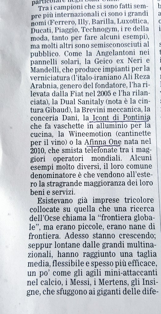 GPManzella's tweet photo. Tra le "realtà semisconosciute" protagoniste del gran momento dell'export italiano anche due di @RegioneLazio: #Icont e @AfinnaOne. Bene! https://t.co/t8BRfa1W9i