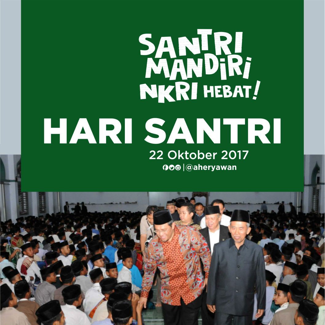 aheryawan's tweet photo. Santri juga menjadi penjaga moral dalam kehidupan sehari hari di masyarakat...

Selamat Hari Santri Nasional, 22 Oktober 2017 https://t.co/cJ4RNYZHmr