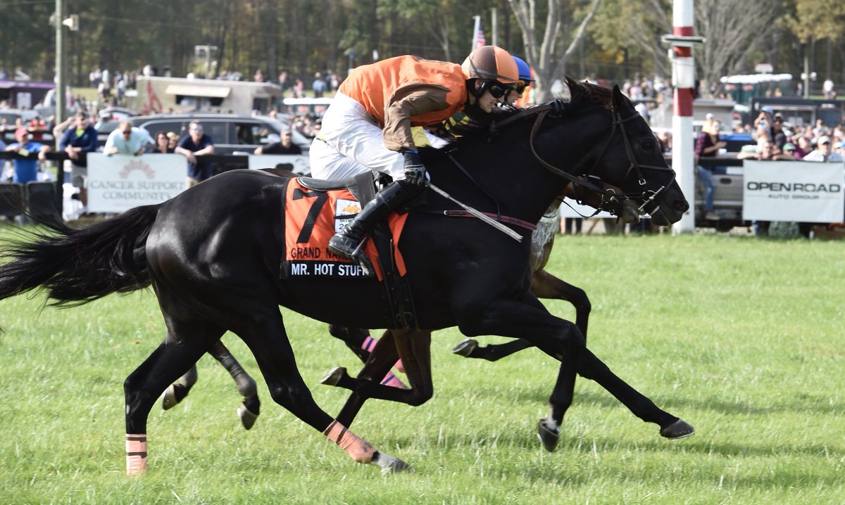 3furlongsout's tweet photo. Congratulations @dan2231 on winning America’s richest steeplechase ($400,000) US G1 Grand National, on #MrHotStuff at Fair hills. https://t.co/ziAlAbaoSH