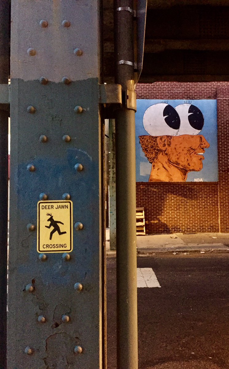 DeerJawn's tweet photo. Under the el #Philadelphia #frontstreetwalls #mural #phillystreetart #deerjawn #jawn https://t.co/jmPqvqJsSv