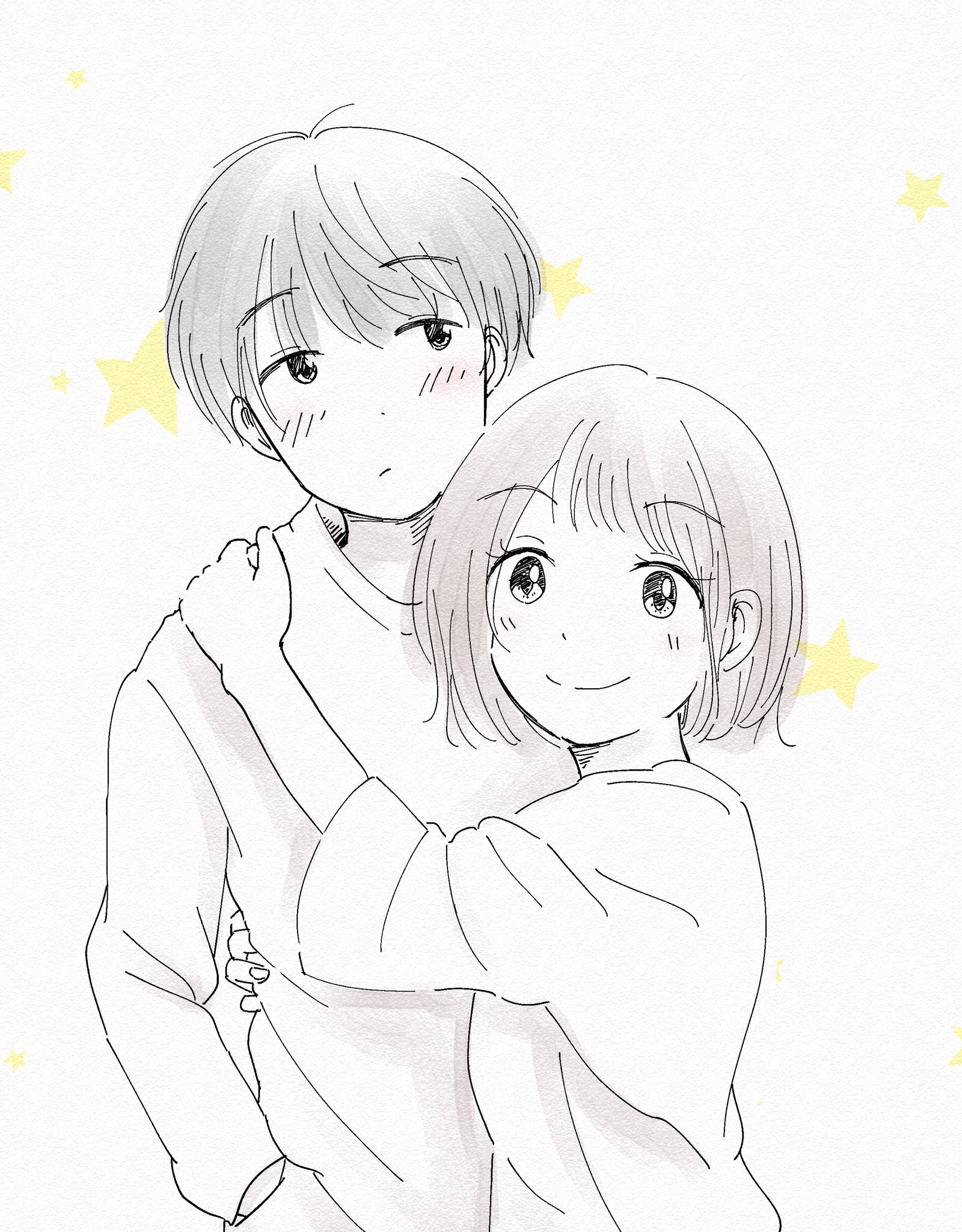 朝日 夜 ２巻7月29日発売 Na Twitterze こんなカップル可愛いなぁ しばらくカップルシリーズ続けます 一日一絵 イラスト T Co Icfgkk3vyy Twitter