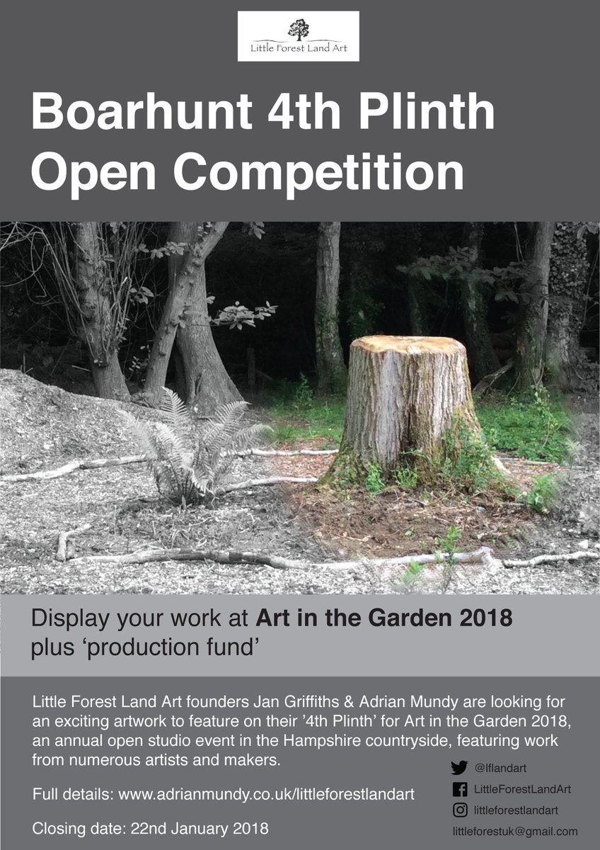 ARTIST OPPORTUNITY - Boarhunt 4th Plinth Open Competition. Site Open Day Oct 28th Full details tinyurl.com/ydyl689l #Boarhunt4thPlinth