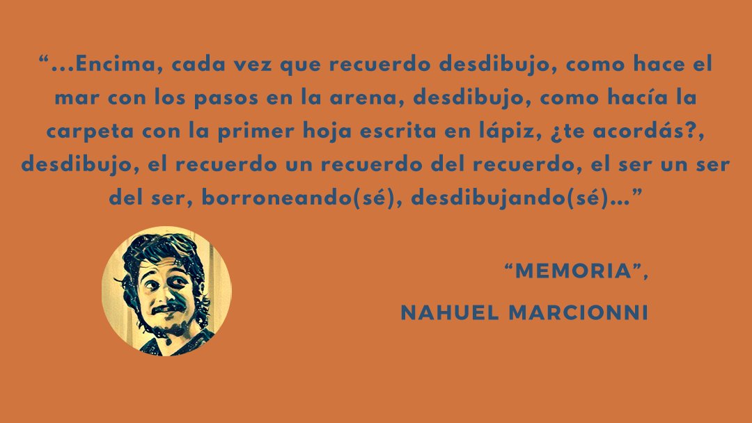 laescapadalit's tweet photo. Desde Córdoba, Argentina hoy tenemos a Nahuel Marcionni con su obra "Memoria". #EscrituraEmergente https://t.co/EkinJwApB2 https://t.co/5tot5hbmt5