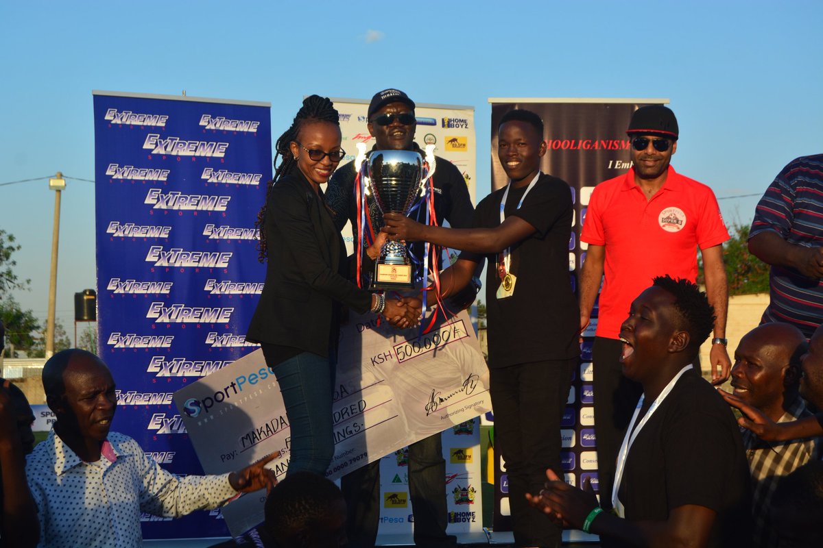 super8kenya's tweet photo. #Sps8DivOne Champions Makadara J.LSA now 500,000 ksh richer football pays @SportPesa @Tujiamini @Soka_Ke @ #KawangwareChampions https://t.co/J4AgGrzKed