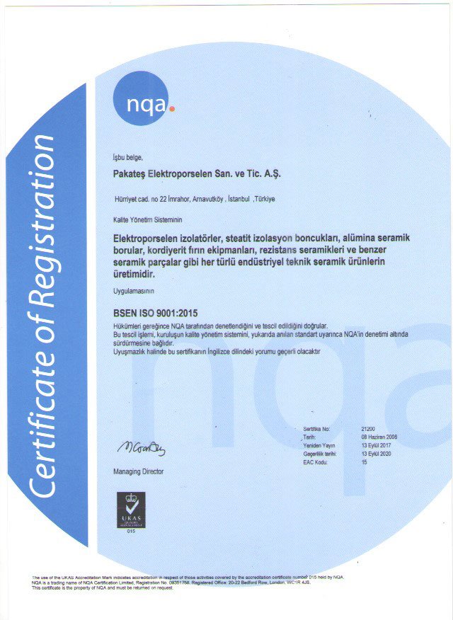 PakAtesPorselen's tweet photo. Pak Ateş Elektroporselen olarak 2017 itibari ile ISO 9001: 2015 entegrasyonumuzu başarılı ile tamamladık. https://t.co/ToROGRa59P