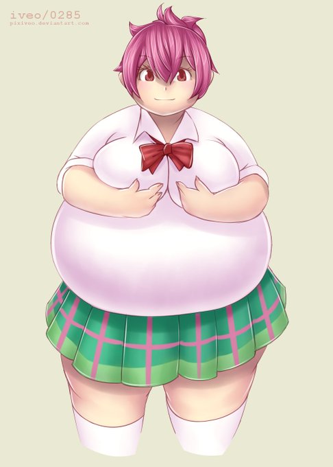 Young chubby anime outdoor