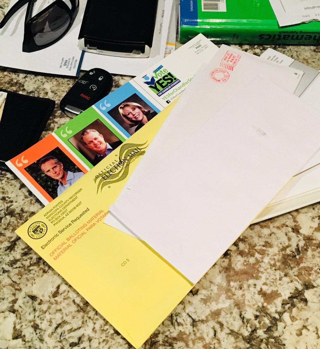 YesCUSDStudents's tweet photo. Don’t let that ballot get lost on the counter! Only two short weeks left to open it, mark it YES, and mail it in! Tell your friends and family to do the same. #OverrideYES #Nonewtaxes https://t.co/nWh3gm8vPZ