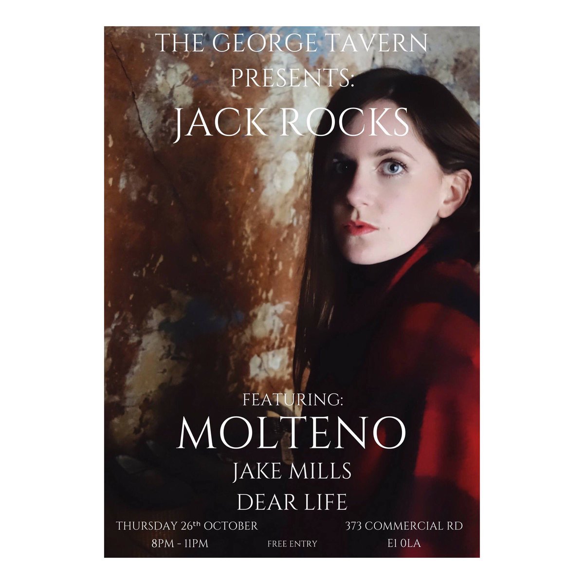 4 days til my show <a href="/GeorgeTavernE1/">The George Tavern</a> with <a href="/dearlifecomma/">Dear Life,</a> + <a href="/jakemillsmusic/">Jake Mills</a>! Get involved for astral vibes ✨☄️🌙 facebook.com/events/1361688…