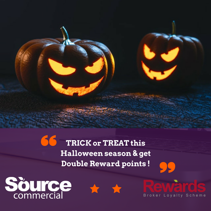 _PCommercial's tweet photo. Halloween offer! Earn DOUBLE Reward points on all business between now and 31st October! #SourceCommercial https://t.co/zuAH8uWXkj