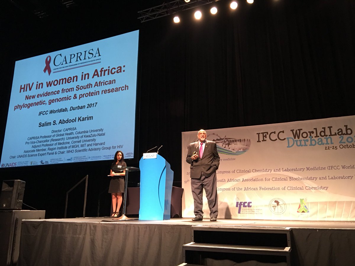 IFClinChem's tweet photo. Prof Salim Abdool Karim delivering opening plenary talk on HIV in women in Africa during IFCC Worldlab Durban 2017
#IFCCWorldLab2017 https://t.co/prJEjYxDEr