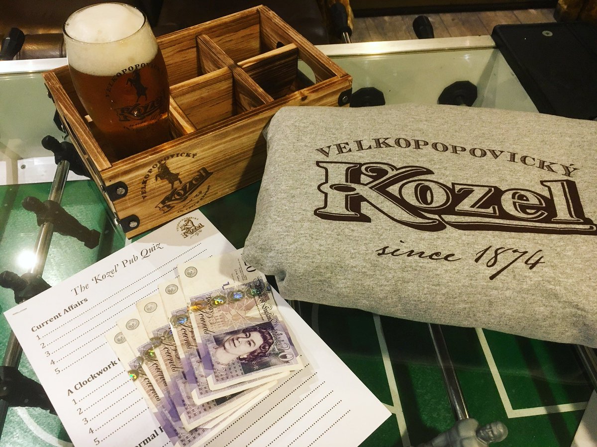 HoeJague's tweet photo. Who wants to win £100?! Take part in tonight’s early Halloween themed pub quiz sponsored by @Kozel_UK https://t.co/4xHskEhJUo