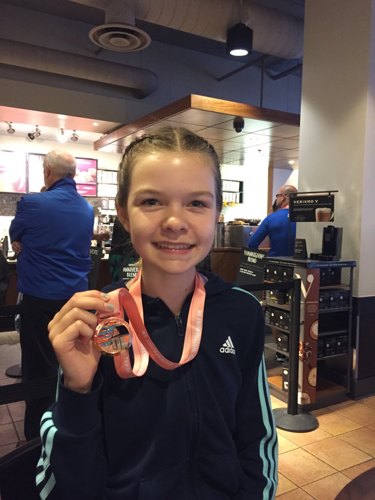 5k PB for this awesome kid today <a href="/JohnStantonRR/">John Stanton</a> I think the braids helped! #STWM