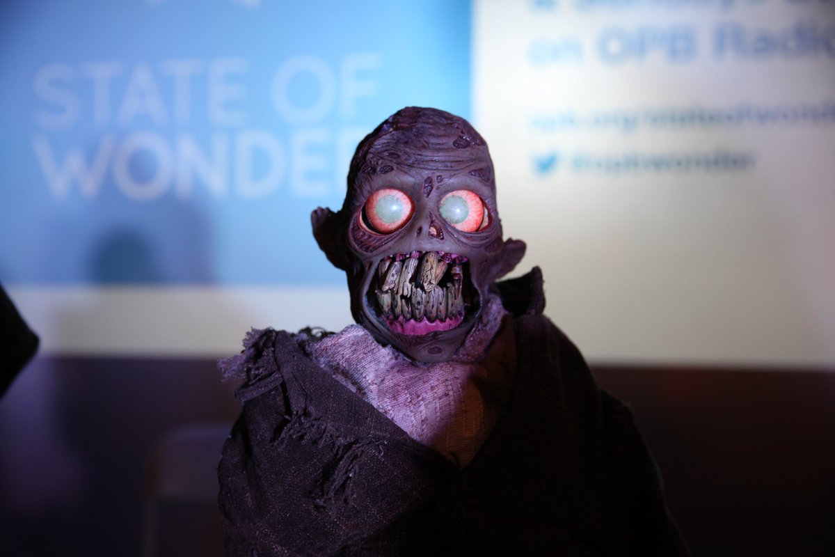 AaronScottScott's tweet photo. .@OPBWonder has a new mascot just in time for Halloween. Meet him in our live show from #EOFF2017 in La Grande today at 10am on @OPB. https://t.co/m2b5iHLHt9