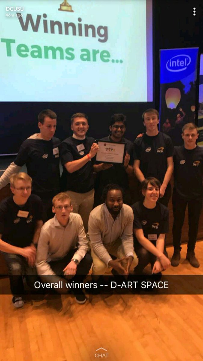 DArt_Space's tweet photo. We did it! Overall STEAMhack winners! A big thank you to the main sponsors DCU &amp; @Intel_IRL for providing us with an amazing experience! 🚀 https://t.co/wjA7DO6iuO