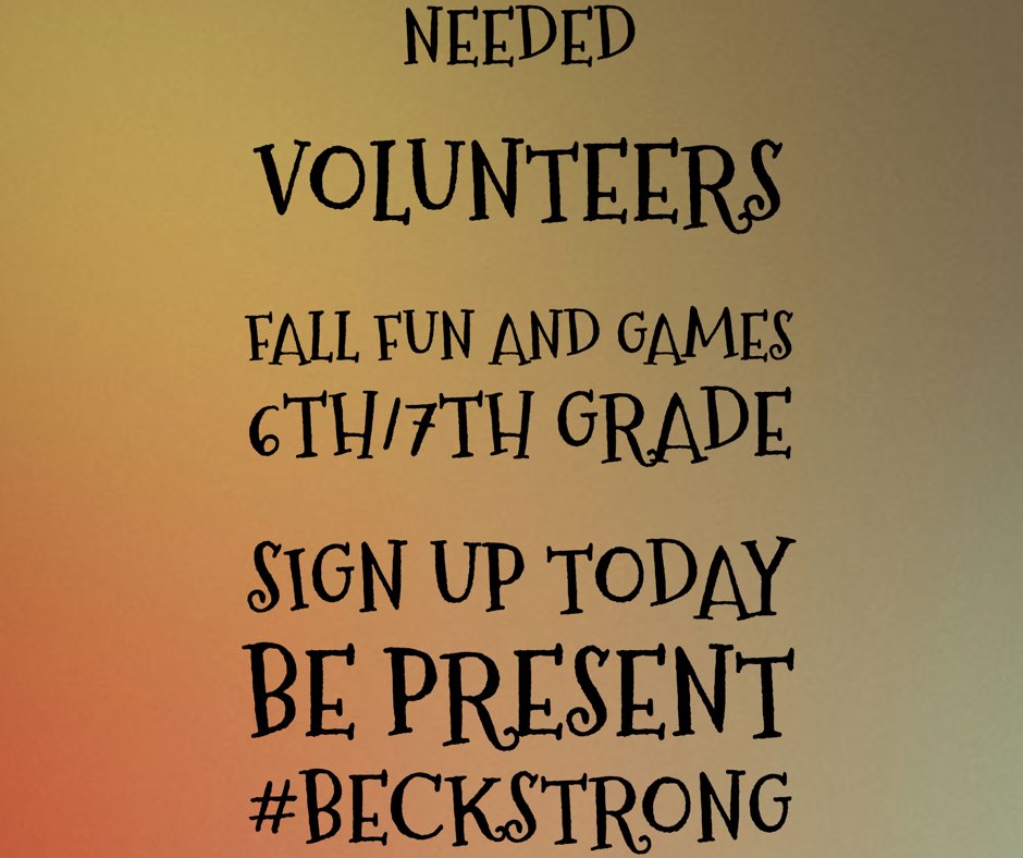 PTABeck's tweet photo. Volunteer today. Best gift is time. You don't need a place to store it, or money to make it #beckstrong #bethelegacy https://t.co/8eQyS8EMzh https://t.co/iw0D3r4V3k