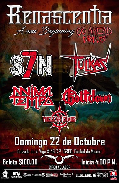 #ConciertosMéxico
Hoy <a href="/renascentiamx/">Renascentiamx</a> Go Ahead Circus presenta a <a href="/S7Nmusic/">S7N</a> <a href="/TulkasThrashMX/">TulkasThrashMX</a> <a href="/koltdown/">Koltdown</a> en <a href="/circovolador/">Circo Volador</a> goo.gl/B2R7Du