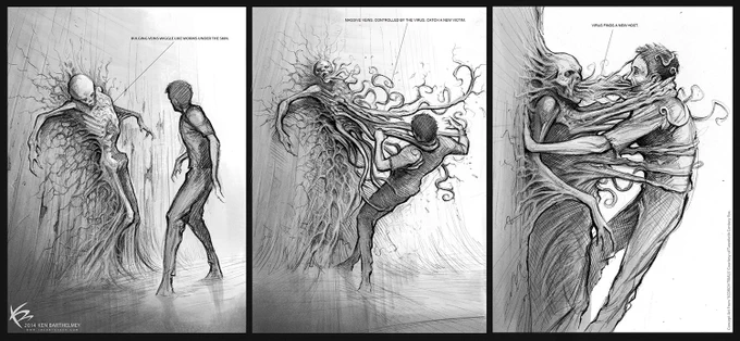 Very first concept I did for #ScorchTrials , showing how the ''Flare'' could spread from host to host.... 