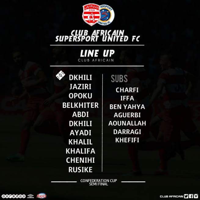 TeamCA_Officiel's tweet photo. #CAFCC #CASSU 🇹🇳⚽🇿🇦
#ClubAfricain Formation Rentrante
#ForzaRagazzi #ForzaCA 👊
#ClubAfricain 🔴⚪💯 https://t.co/HJtf0nVOru