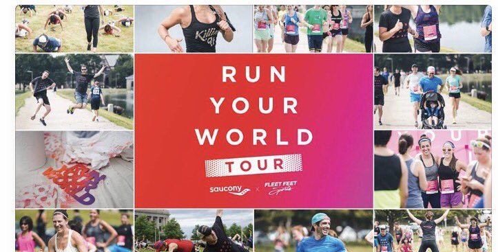 Oct 26th , eventbrite.com/e/run-your-wor… , Saucony &amp; Fleet Feet Run Your World Tour support great cause.
just $10, &amp; 100% goes to Red Cross