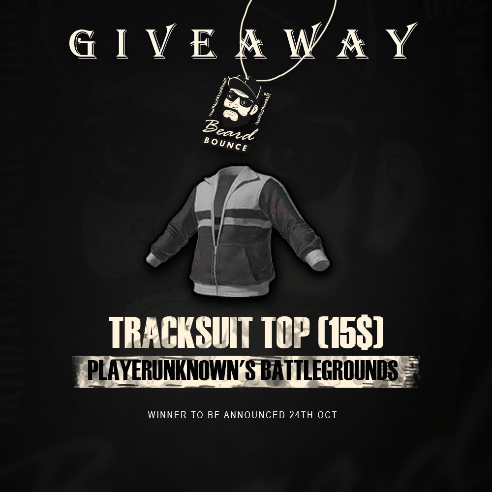 🎁Giveaway🎁
Tracksuit Top  (15$)

✅Retweet and like 
✅Follow <a href="/BeardBounce/">BeardBounce</a>
✅Use Code Sellout on Google

Good luck guys and have a nice day