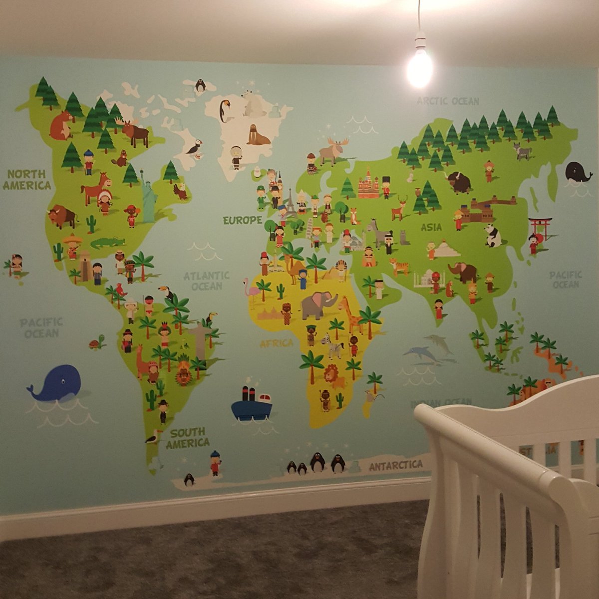 digitaldecors's tweet image. Printed world map. Good for learning as well as decoration. #glasgow #paisley