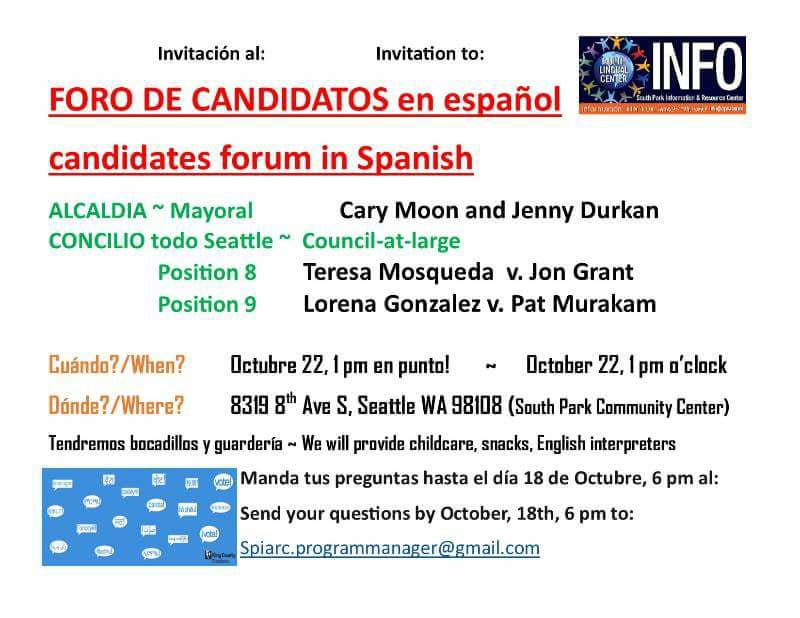 MLorenaGonzalez's tweet photo. See you this afternoon at 1 pm in South Park at the 1st Candidate Forum in Spanish! #SEAelex #TeamLorena #Position9 https://t.co/9V27GygJxj https://t.co/UlxYLx5SwH