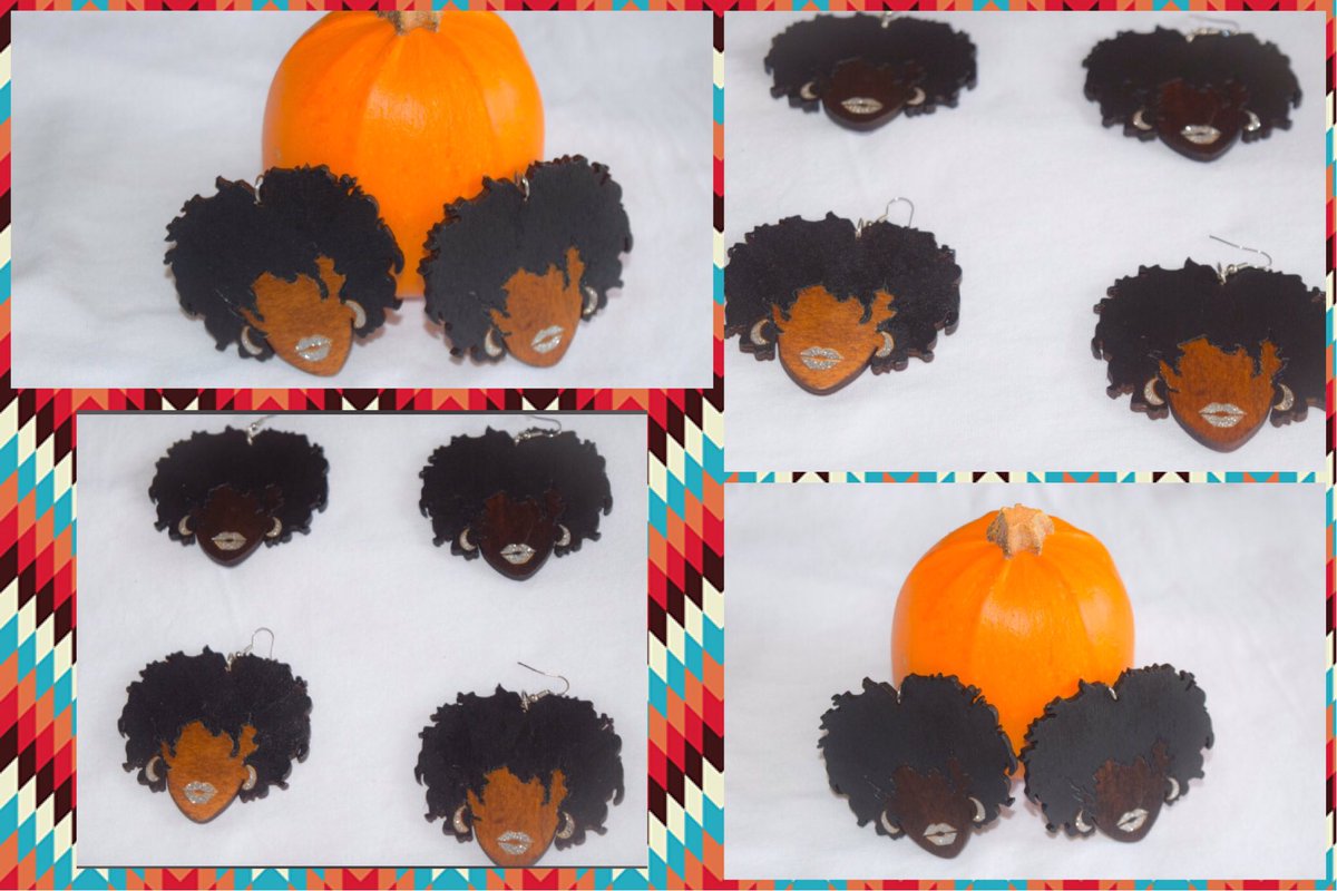 ECJbylisa's tweet photo. #comingsoon (hand painted)  #africanbeauty #earrings #handpainted #naturalhair #naturallycurly #glitter #blackgirlmagic #handmade https://t.co/rlf6vBSrnD