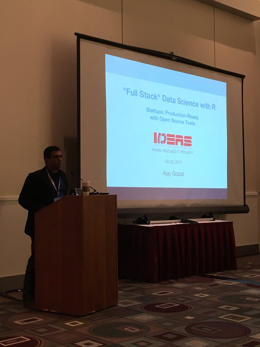DataSciDaily's tweet photo. Super excited to learn about Full Stack with #rstats by @aj2z. Let’s take Data Sci Dailh to the next level! #IDEAS17 https://t.co/UK95N2bUBc