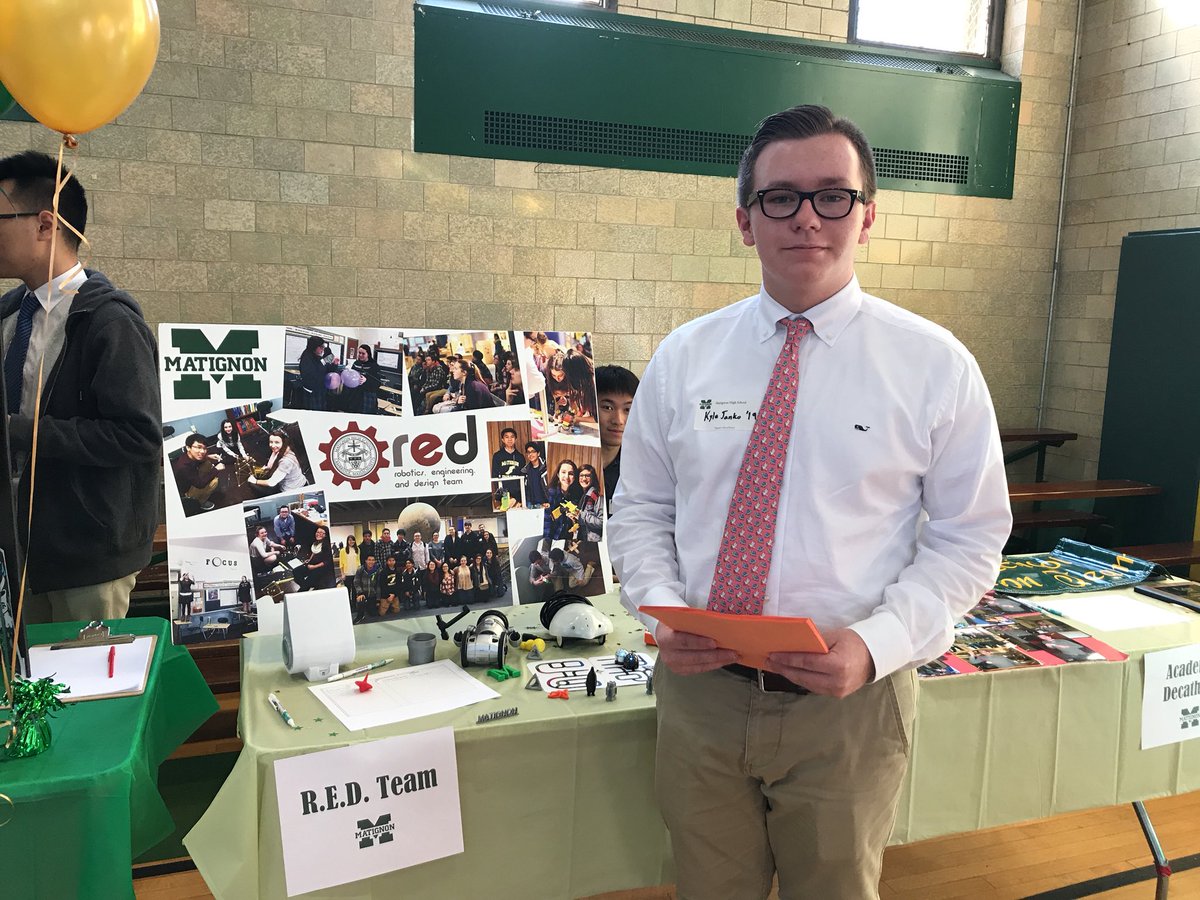 MatignonHS's tweet photo. The Math and Science Department presentations touch upon STEM in education! Be sure to stop by the @MatignonRED table after! #MHSOpenHouse https://t.co/iZ8P6IxP7V