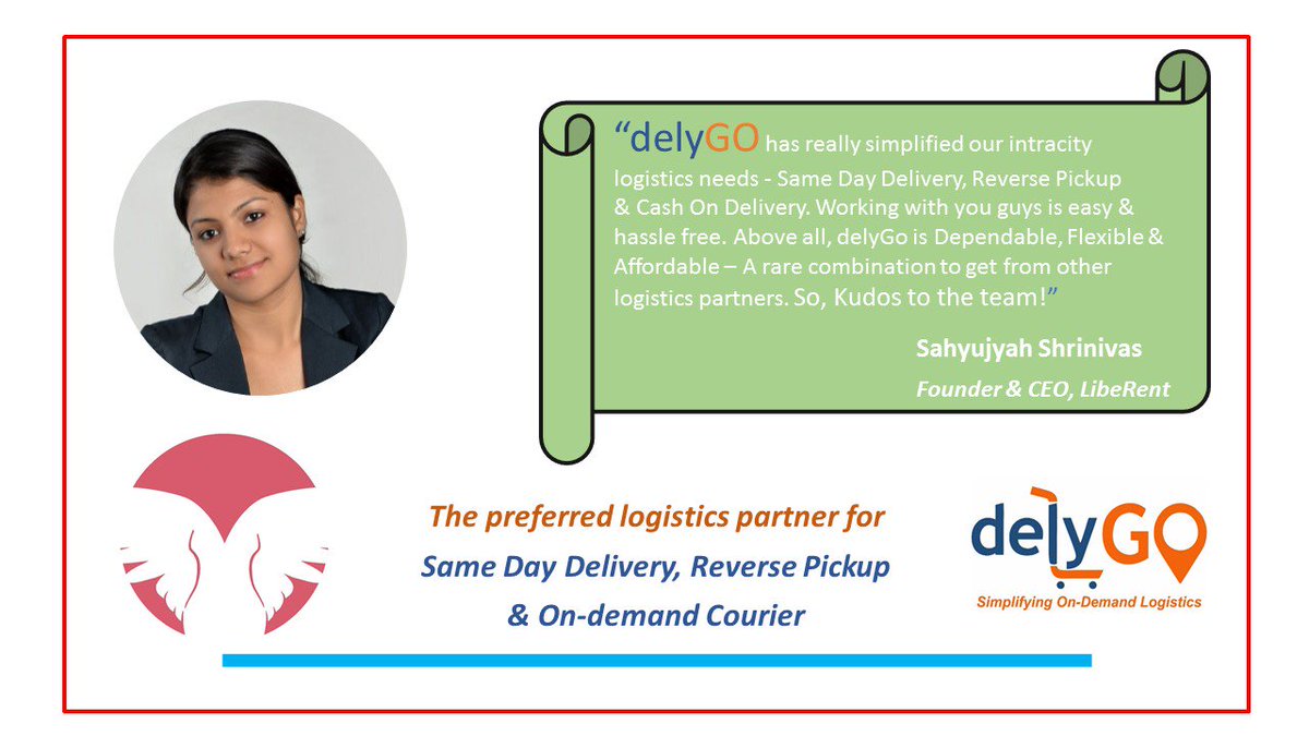 DelygoIndia's tweet photo. #delygo completes 50+ #samedaydelivery for fashion rental company #LibeRent
#customerfeedback
#ondemandlogistics https://t.co/r7BtD6seM2