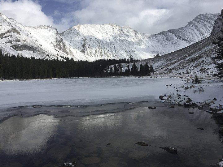 Friends of K Country work on trail to Picklejar Lakes has greatly improved the trail. But it's getting wintery up there.