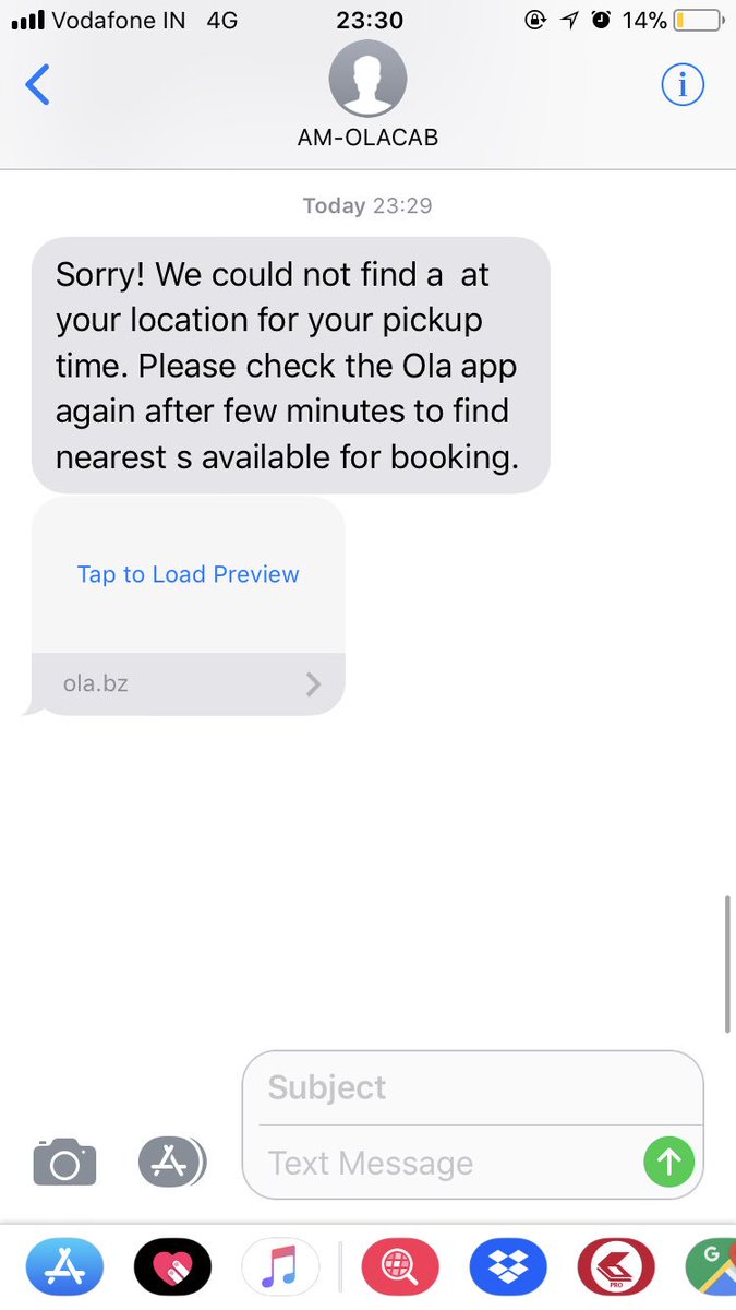 Amritbs's tweet photo. 2min wait -> 15min --> an abruptly cancelled ride w/o replacement. @Olacabs @ola_supports I was considering #Ola select. No more. https://t.co/zECngOkqRr