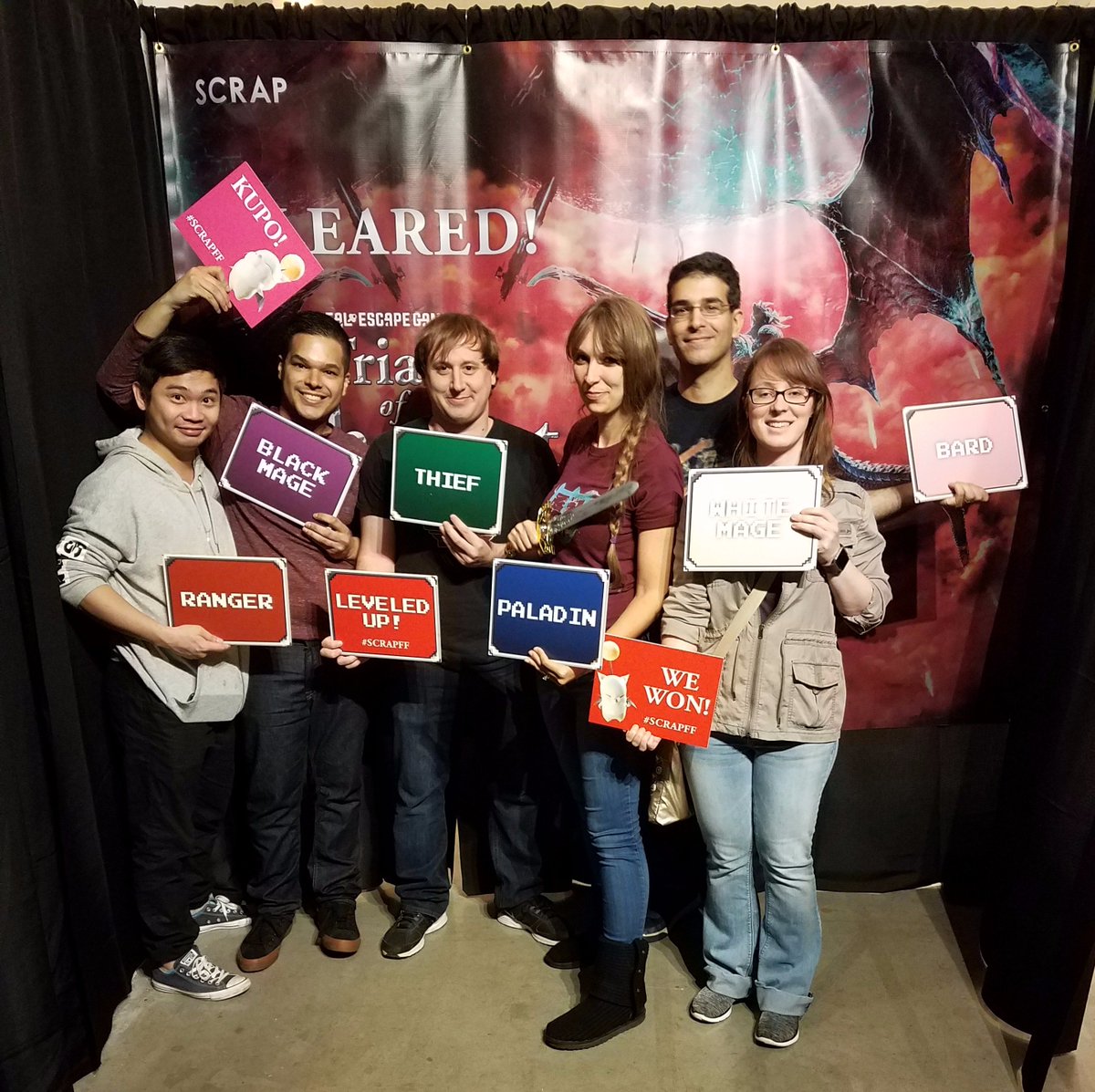 LBR_Nika's tweet photo. FFXIV bahamut escape game was so fun! We won with minutes to spare. #scrapff https://t.co/eYMjfP0ndh
