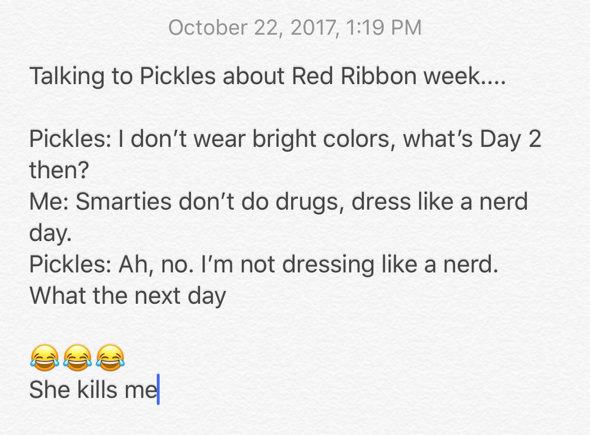 PicklesSays_'s tweet photo. #RedRibbonWeek #PicklesSays #DrugFree #FirstGrader #Pickles https://t.co/f7wma6ueRX