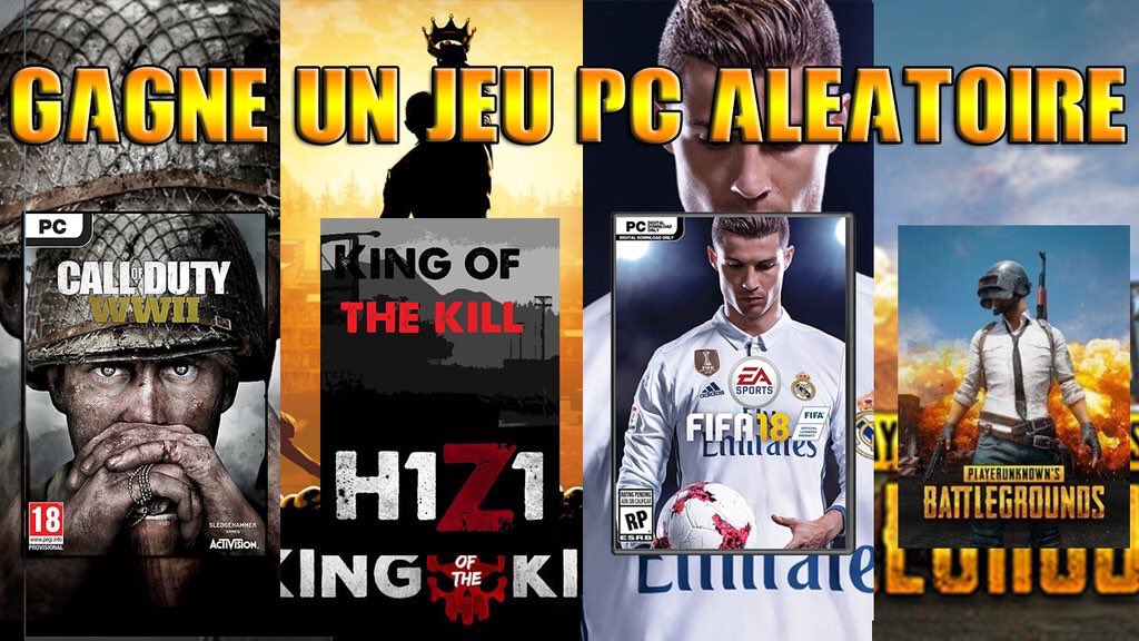 RoyaleTournoi's tweet photo. #CONCOURS :

Gagne ton JEU PC ! 💻 (5 gagnants)

RT + FOLLOW 
-@RoyaleTournoi
-@MastheureKey 

Tirage 200RT🍀 https://t.co/fuWETcXpqy