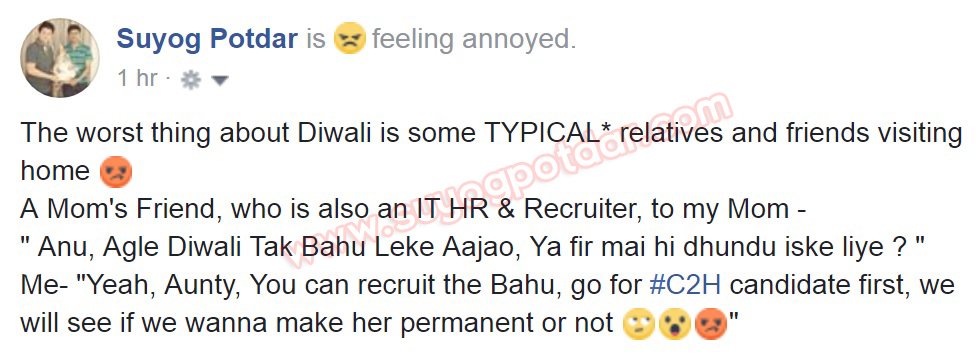 SuyogSays's tweet photo. The worst thing about #Diwali is those #TYPICAL relatives visiting home π
#SuyogSays #ROFL #LOL #Sarcasm @Roflindian #RelativesBeLike #jokes https://t.co/sxojdS5ebe