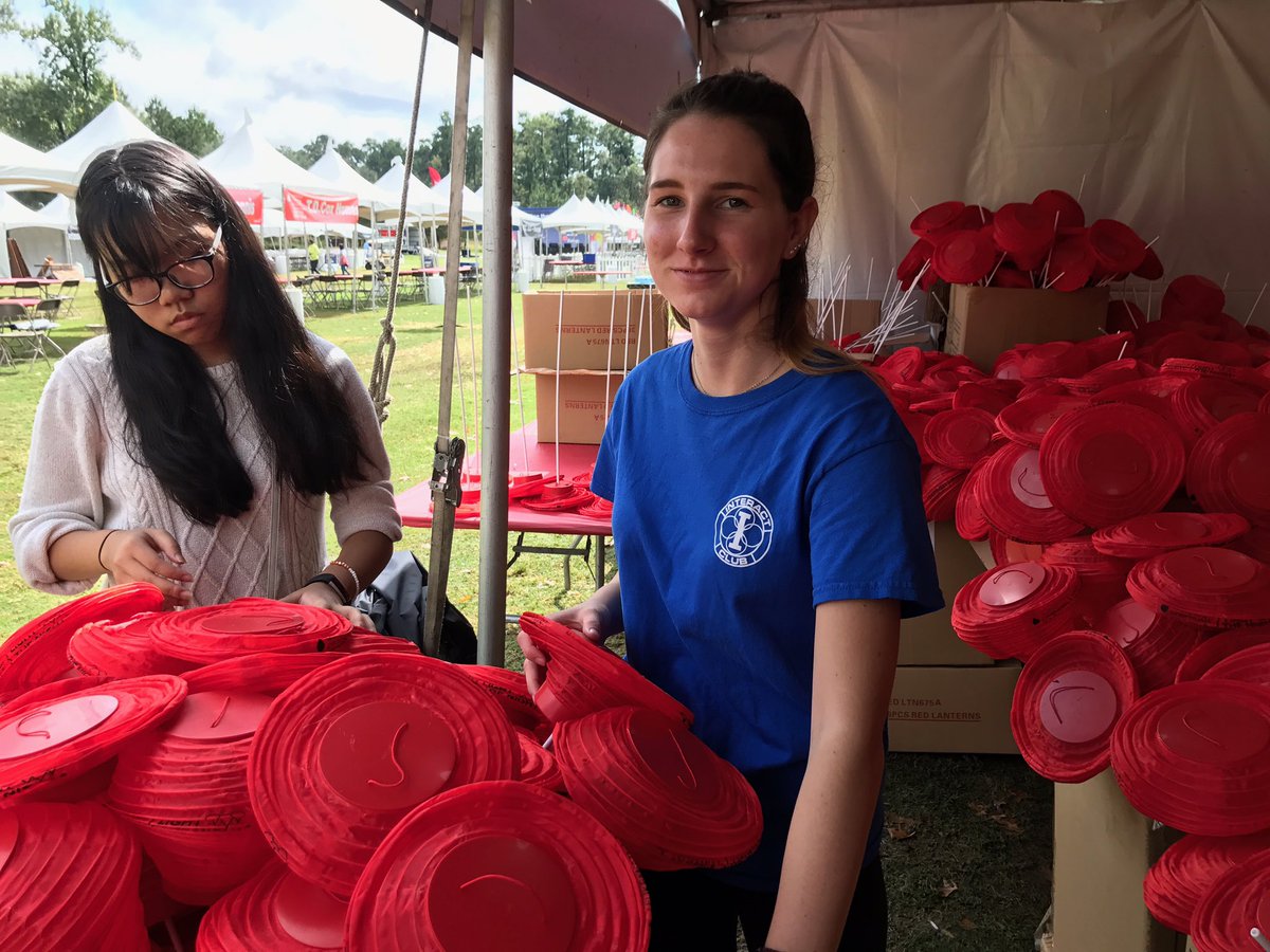 <a href="/mhs__interact/">MHS Interact</a> officer <a href="/itsabbicus/">Abby</a> helping get ready for Light the Night in support of cancer patients and their families.