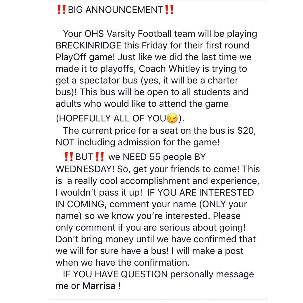 If you are not in the Facebook page, DM me and I’ll add you! If you want a seat but don’t have a facebook then DM me and i’ll write you down