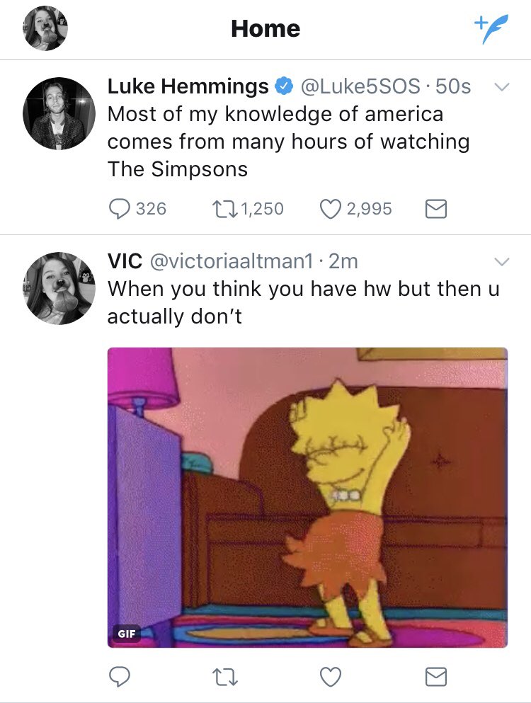 Uhh my recent tweet and Luke’s recent tweet 😍😂 <a href="/Luke5SOS/">Luke Hemmings</a> xx - vic