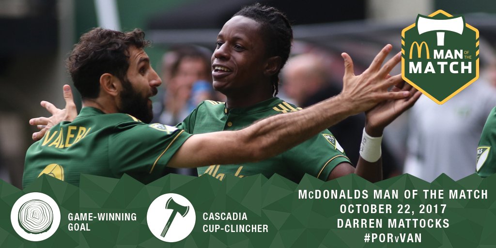 Your <a href="/McDonaldsNW/">McDonald's NW</a> Man of the Match for #PORvVAN is Darren Mattocks! #RCTID