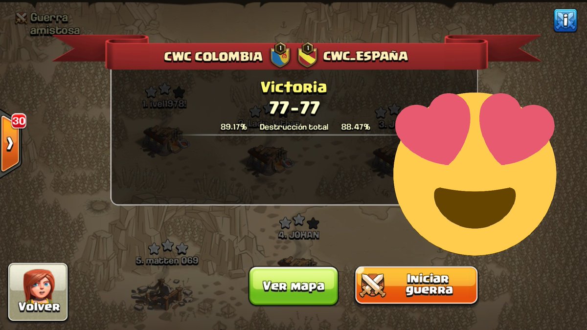 Gran guerra muchachos <a href="/cwc_spain/">cwc_spain</a> son muy grandes. somos semifinalistas de la <a href="/ClashWorldCup/">Clash World Cup</a>