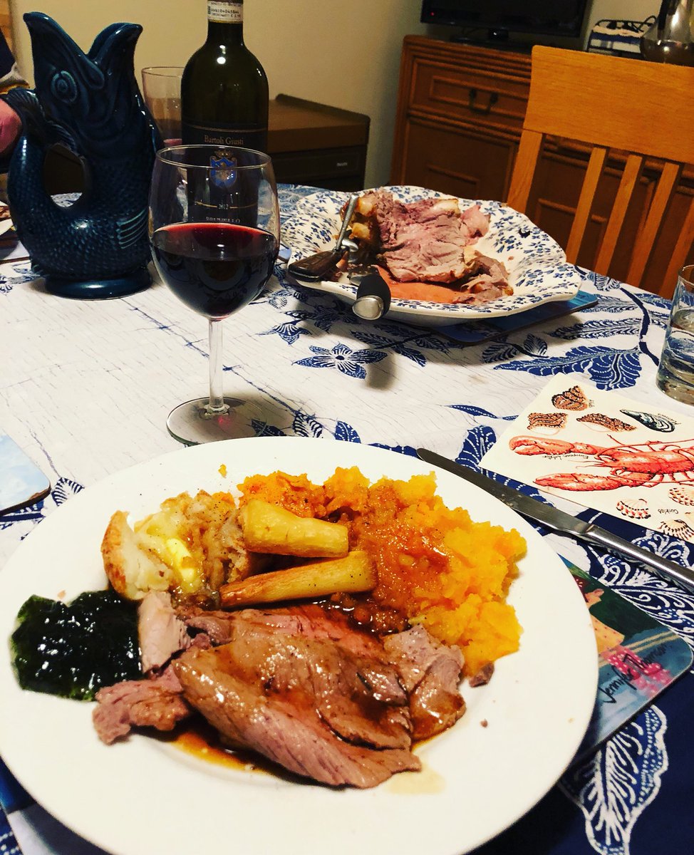 MacDuff1890's tweet photo. Nailed it! #macdufflamb #sweetpotatoe #turnipandcarrotmash #roastparsnips #roastpotatoes #gravy and #mintjelly - all credit to mum! https://t.co/YBvoNkxYJ0