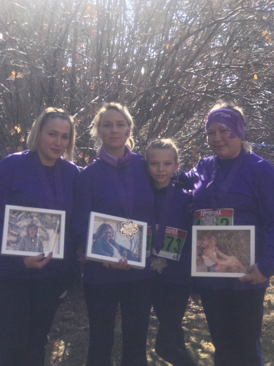 rburns0102's tweet photo. We ran today for everybody that has passed away or is suffering from this horrible cancer #Kathysrun #pancreaticcancer #yyc #purple ๐๐๐ https://t.co/1lTk5lrdT9