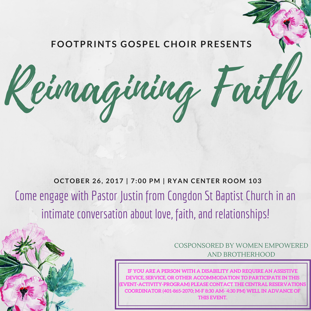 PCFootprintsGC's tweet photo. This Thursday in Ryan Center Room 103 at 7:00! Come out for an intimate conversation and light refreshments! https://t.co/511qMRH6zC