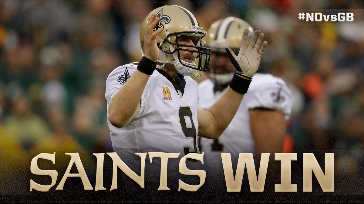 Pack up. We're heading home with a W. 

#SaintsGameday | #NOvsGB