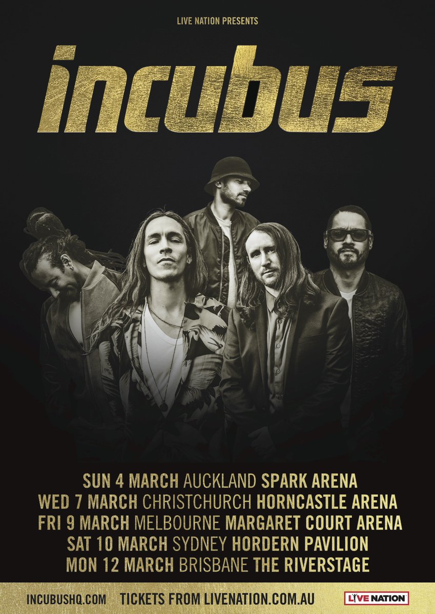 We’re coming to Australia/New Zealand early next year! Go to INCUBUSHQ.com  for dates and tickets… we cant wait to see ya!