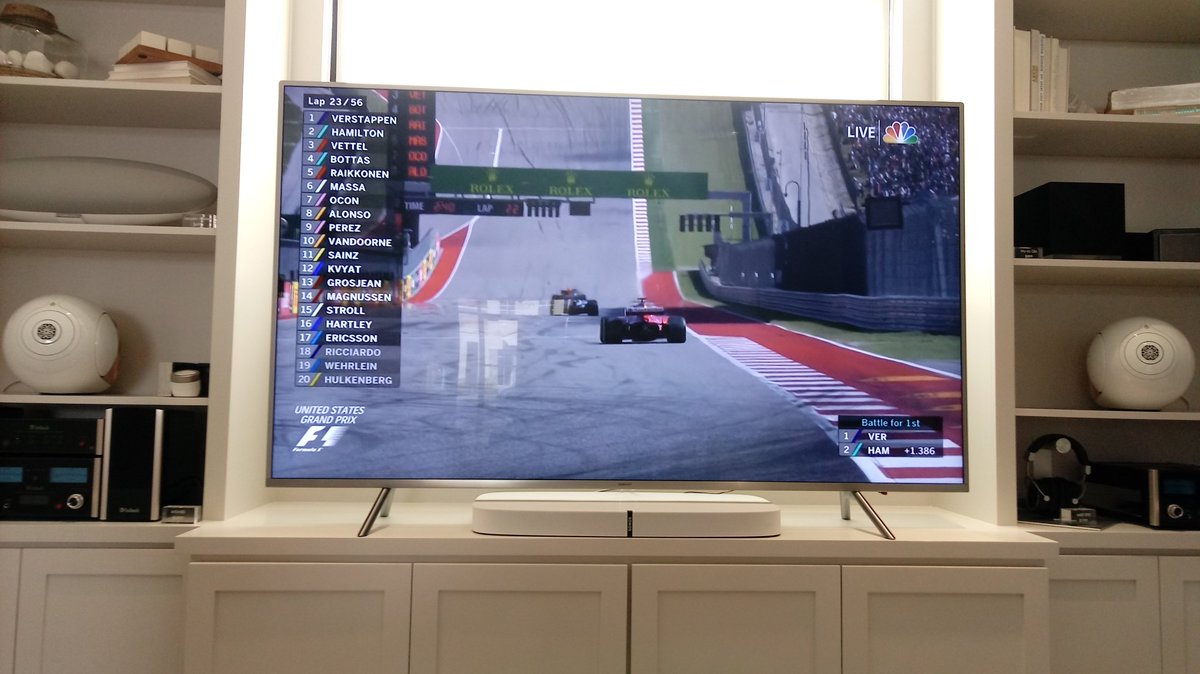 wctipton's tweet photo. Watching the F1 race today at Hanson Audio Cincinnati with @mo6246 https://t.co/XrFjBv43RP