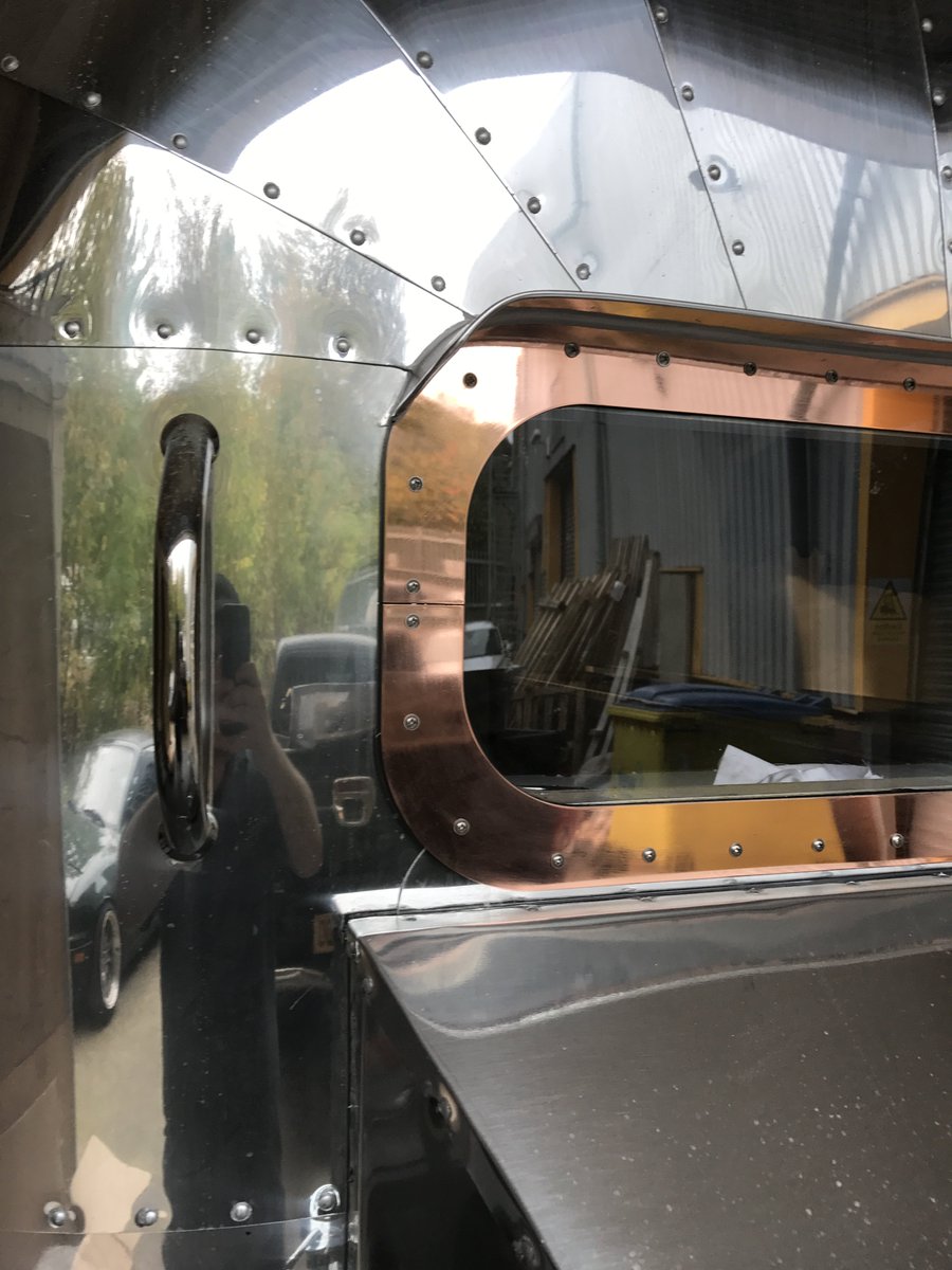 DeptofLiquor's tweet photo. As well as the copper & oak theme inside our Airstream we have added some copper detail to the outside. What do you think? #airstreambar https://t.co/bpMWhvoTxg