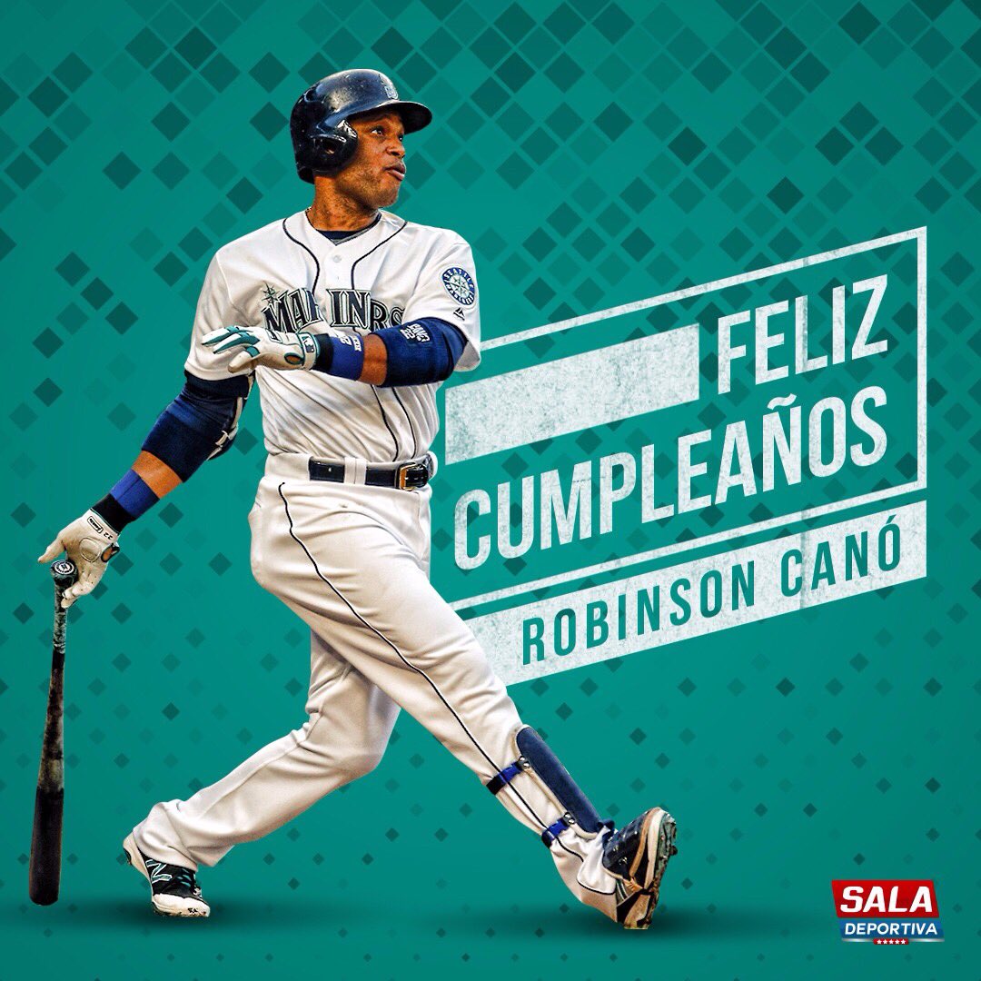 LaSalaDeportiva's tweet photo. #RT🔃 y únete a las felicitaciones para @RobinsonCano, 2B de @LosMarineros, @EOBASEBALLCLUB y capitán del @EquipoRD_WBC. Celebra hoy sus 35.🎉 https://t.co/SfacvCfMQk